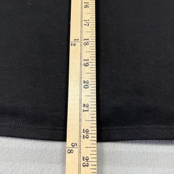 by Anthropologie Shirt Womens Medium Black Puff Sleeve Mixed Media Ruched Satin - Picture 7 of 7